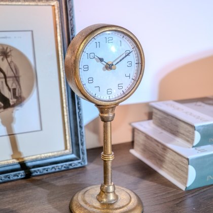 Pedestal Clock Antique Brasss