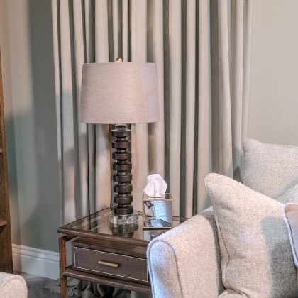 Caleb Table Lamp Black Base With Taupe Shade