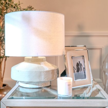 Emelia Table Lamp Beige Base With Off-White Shade