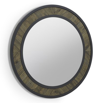 Ellipse Round Wall Mirror Fumed Oak Ellipse Round Wall Mirror Fumed Oak