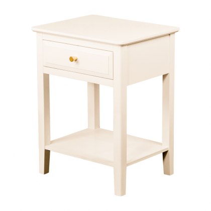 Carson 1 Drawer Low Side/Lamp Table With Shelf Cream Carson 1 Drawer Low Side/Lamp Table With Shelf Cream