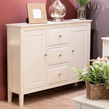 Carson 2 Door + 3 Drawer Slim Sideboard Cream