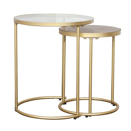 Andrea Nest Of Tables (Set of 2) Gold Andrea Nest Of Tables (Set of 2) Gold
