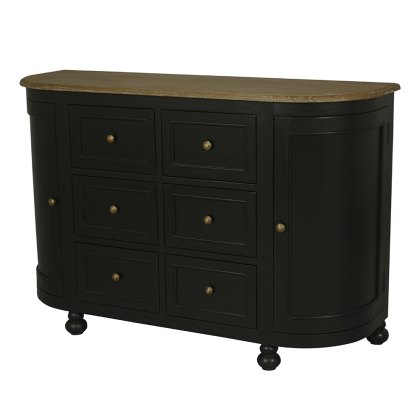 Jardin 2 Door + 6 Drawer Sideboard Black Jardin 2 Door + 6 Drawer Sideboard Black