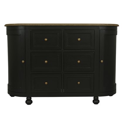 Jardin 2 Door + 6 Drawer Sideboard Black