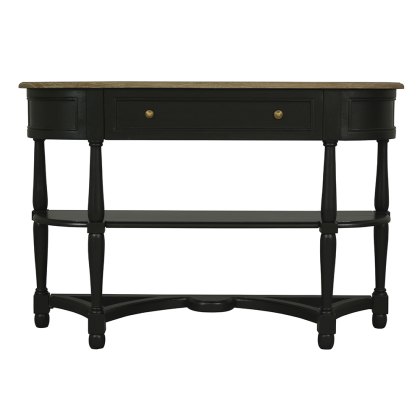Jardin 1 Drawer Console Table with Shelf Black