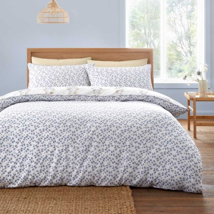 Eloise Floral Reversible Duvet Cover Set Blue (Multiple Sizes)