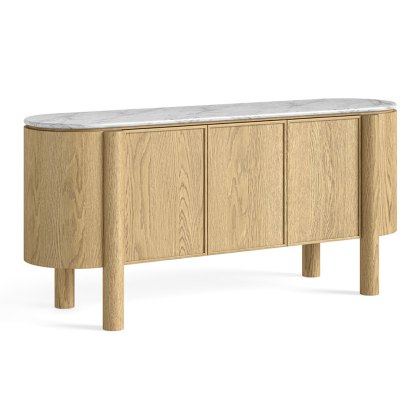 Phoenix 3 Door Large Sideboard Oak & Marble Phoenix 3 Door Large Sideboard Oak & Marble