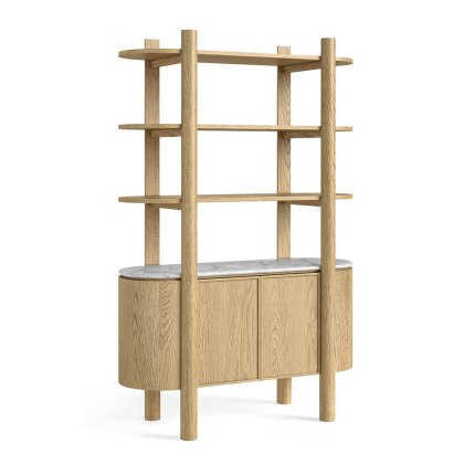 Phoenix 2 Door Bookcase Oak & Marble Phoenix 2 Door Bookcase Oak & Marble