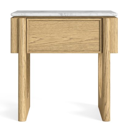 Phoenix 1 Drawer Side/Lamp Table Oak & Marble