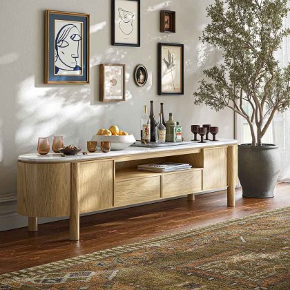 Phoenix Tv/Entertainment Unit Oak & Marble (Multiple Sizes)