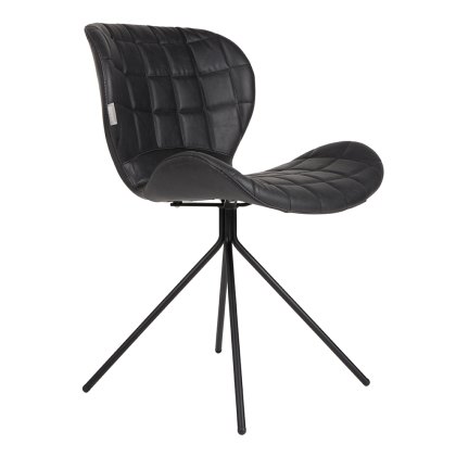 Wow Dining Chair Faux Leather Black Wow Dining Chair Faux Leather Black