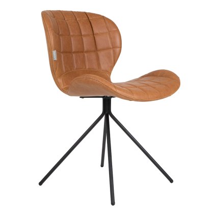 Wow Dining Chair Faux Leather Brown Wow Dining Chair Faux Leather Brown