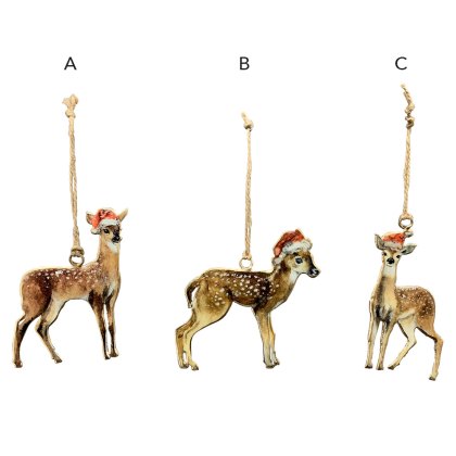 Hanging Reindeer Brown 10cm (Choice of 3) Hanging Reindeer Brown 10cm (Choice of 3)