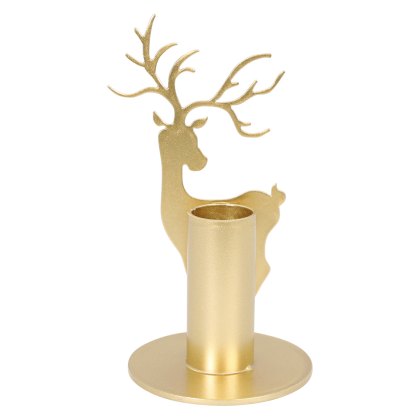 Deer Candleholder Metal Gold 13cm