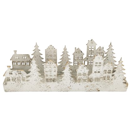 Candleholder With White Scenery 27cm Candleholder With White Scenery 27cm