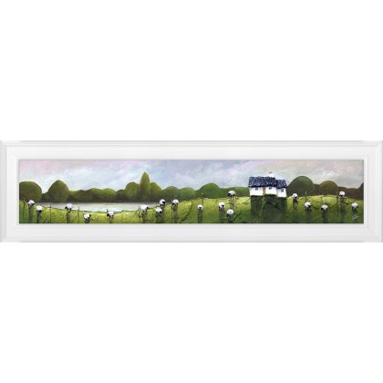 Peaceful Nibbles 109cm x 29cm Picture By Geoff Beckett White Frame Peaceful Nibbles 109cm x 29cm Picture By Geoff Beckett White Frame