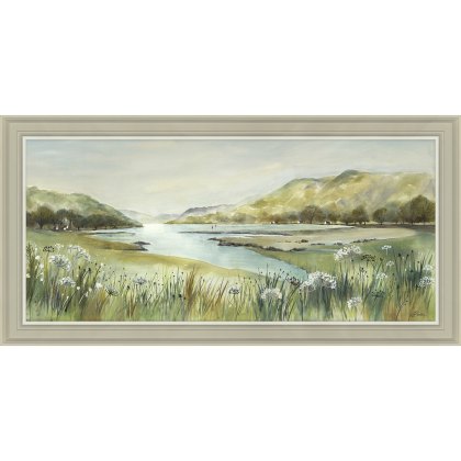 Pistachio Riverbank 110cm x 55cm Picture By Elizabeth Baldin Beige Frame Pistachio Riverbank 110cm x 55cm Picture By Elizabeth Baldin Beige Frame