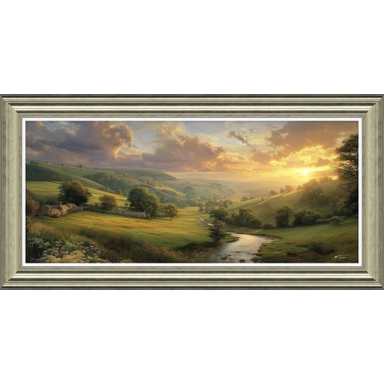 Sunrise Valley 116cm x 50cm Picture By Catherine J Stephenson Gold Frame Sunrise Valley 116cm x 50cm Picture By Catherine J Stephenson Gold Frame