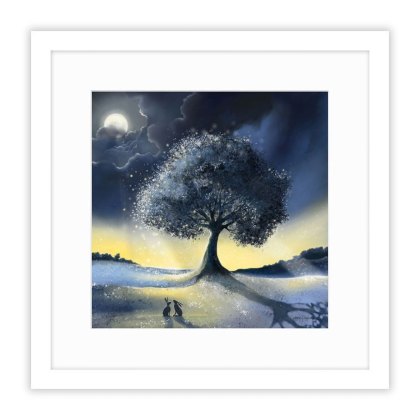 The Moon 43.5cm x 43.5cm Picture By Catherine J Stephenson White Frame