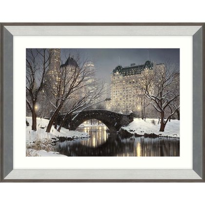 Twilight In Central Park Large 90.5cm x 70.5cm Picture By Rod Chase Silver Frame Twilight In Central Park Large 90.5cm x 70.5cm Picture By Rod Chase Silver Frame