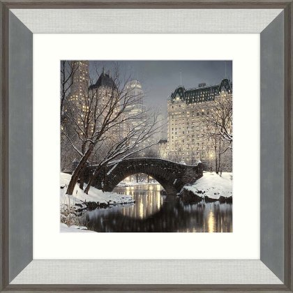 Twilight In Central Park Small 50cm x 50cm Picture By Rod Chase Silver Frame Twilight In Central Park Small 50cm x 50cm Picture By Rod Chase Silver Frame