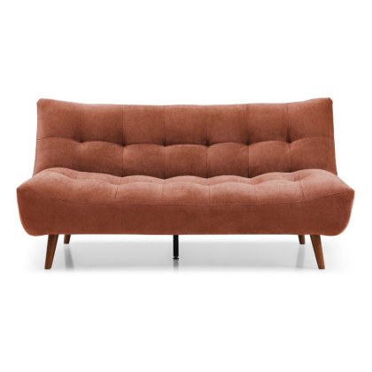 Kruger 3 Seater Sofa Bed With Wooden Legs Fabric Terracotta Kruger 3 Seater Sofa Bed With Wooden Legs Fabric Terracotta