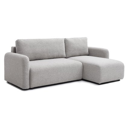 Tallin 3 Seater Sofa Bed With Chaise & Storage Fabric Natural Soft Boucle