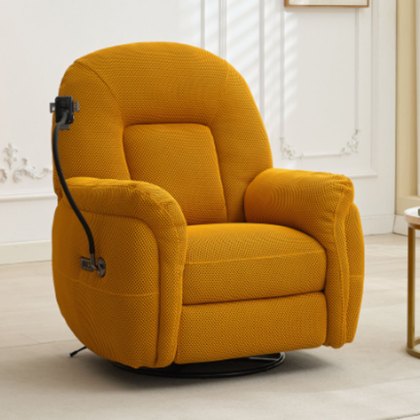 Solden Electric Reclining Swivel Armchair With Phone Holder Fabric (Multiple Colours) Solden Electric Reclining Swivel Armchair With Phone Holder Fabric (Multiple Colours)