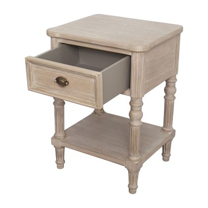 Heritage Willow 1 Drawer Side/Lamp Table with Shelf Natural Heritage Willow 1 Drawer Side/Lamp Table with Shelf Natural