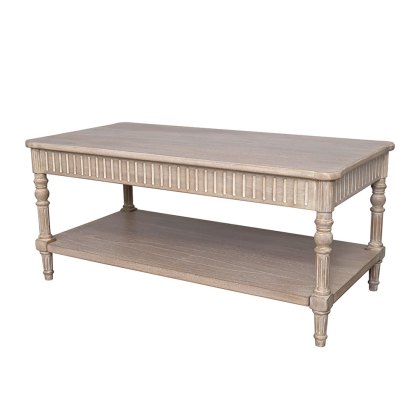 Heritage Willow Coffee Table with Shelf Natural Heritage Willow Coffee Table with Shelf Natural