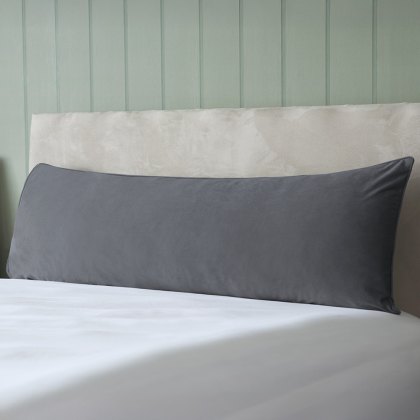 Velvet Bolster Cushion 43x120cm Charcoal
