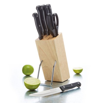 6 Piece Knife Block Set Wood