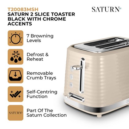 Saturn 2 Slice Toaster Grey
