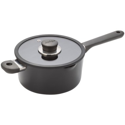 Vista Ceramic Non-Stick 20cm Draining Saucepan with Glass Lid