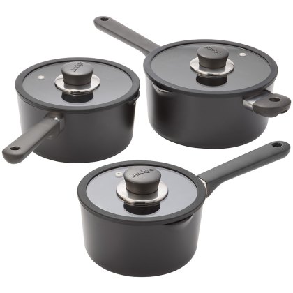 Vista Ceramic Non-Stick 3 Piece Draining Saucepan Set