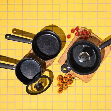 Vista Ceramic Non-Stick 3 Piece Draining Saucepan Set