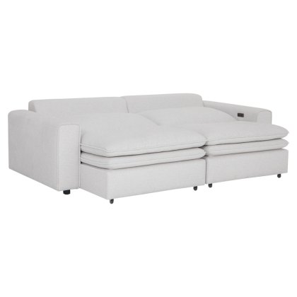 Fauna Electric Reclining 3.5 Seater Sofa Bed Fabric Stone