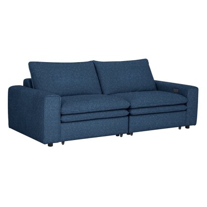 Fauna Electric Reclining 3.5 Seater Sofa Bed Fabric Stone