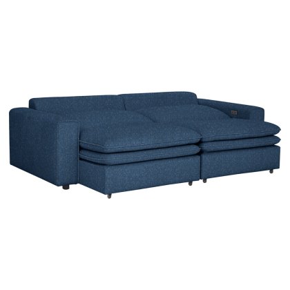 Fauna Electric Reclining 3.5 Seater Sofa Bed Fabric Stone