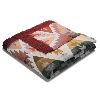 Ikat Diamond Throw 140cm x 180cm Bordeaux