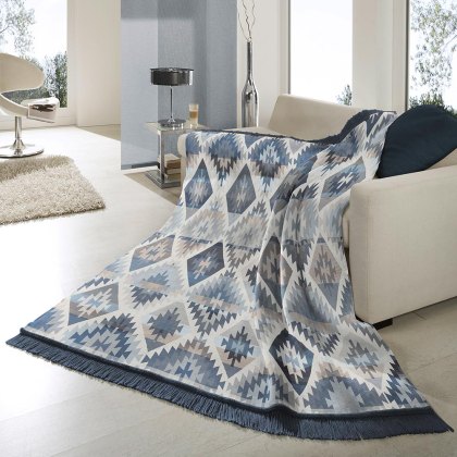Ikat Diamond Throw 140cm x 180cm Orange