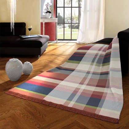 Panel Check Throw 140cm x 180cm Bordeaux