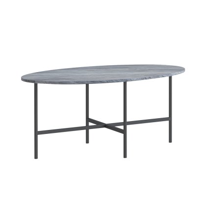 Marmora Oval Coffee Table Grey Marble & Grey Marmora Oval Coffee Table Grey Marble & Grey