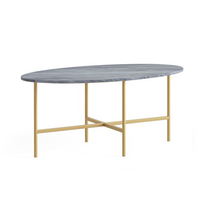 Marmora Oval Coffee Table Grey Mable & Gold Marmora Oval Coffee Table Grey Mable & Gold