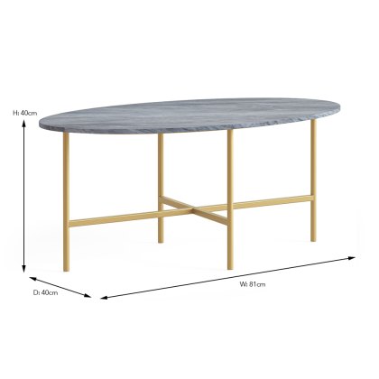 Marmora Oval Coffee Table Grey Mable & Gold Marmora Oval Coffee Table Grey Mable & Gold