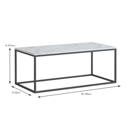 Marmora Rectangular Coffee Table White Marble & Grey Marmora Rectangular Coffee Table White Marble & Grey