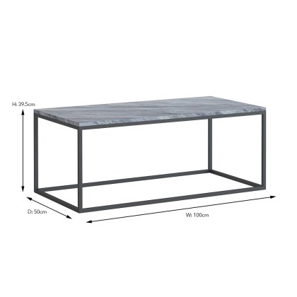 Marmora Rectangular Coffee Table Grey Marble & Grey Marmora Rectangular Coffee Table Grey Marble & Grey
