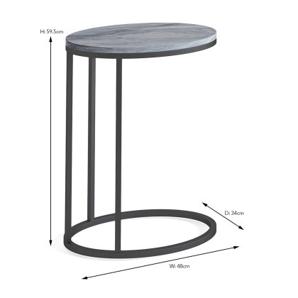 Marmora Oval Sofa/Side Table Grey Marble & Grey Marmora Oval Sofa/Side Table Grey Marble & Grey