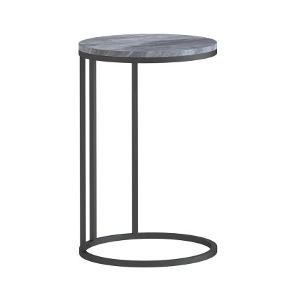 Marmora Round Sofa/Side Table Grey Marble & Grey Marmora Round Sofa/Side Table Grey Marble & Grey